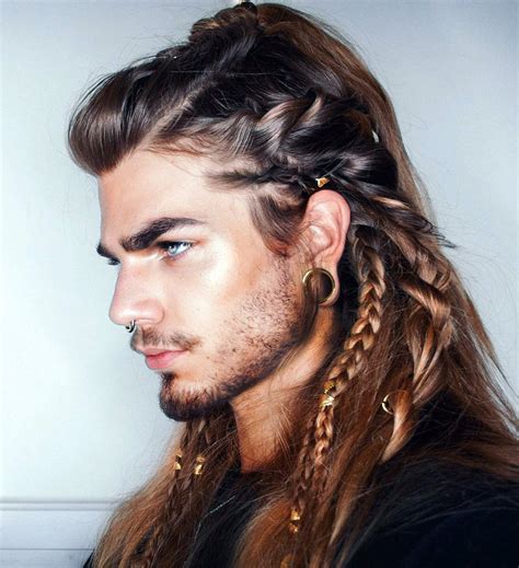 braids for mens long hair|More.